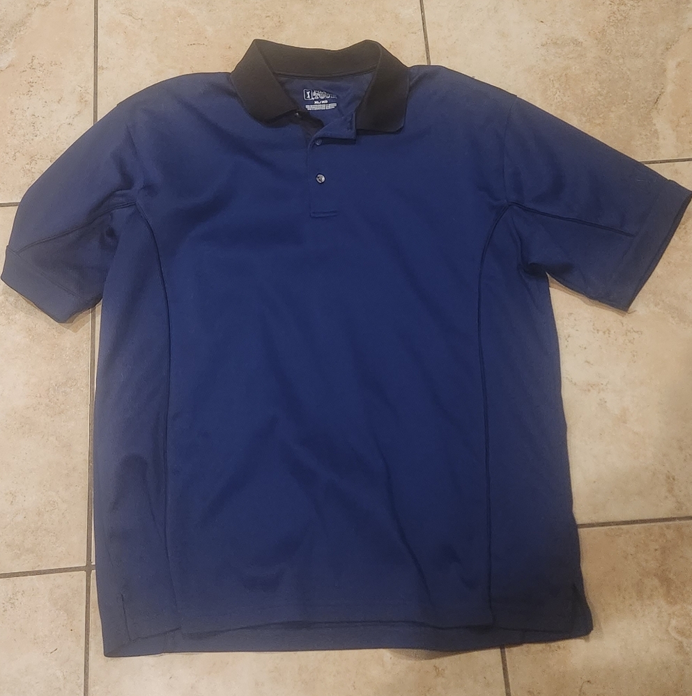 PGA Tour Navy and Black Polo Shirt